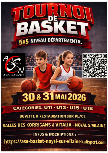 Tournoi ASN Basket 30 et 31 Mai 2026